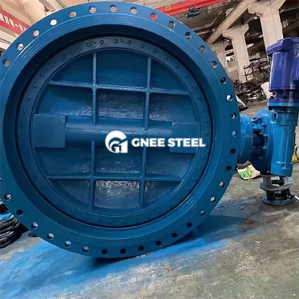 Żelazny zawór motyla z podwójnym kołnierzem