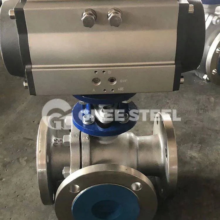 Zawór kulowy 3-drożny z napędem silnikowym