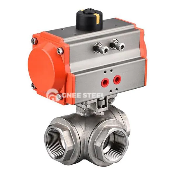 Pneumatyczny trójproczny zawór kulowy