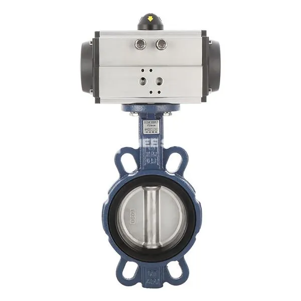 Zawór motyla wafelowy z pneumatycznym siłownikiem